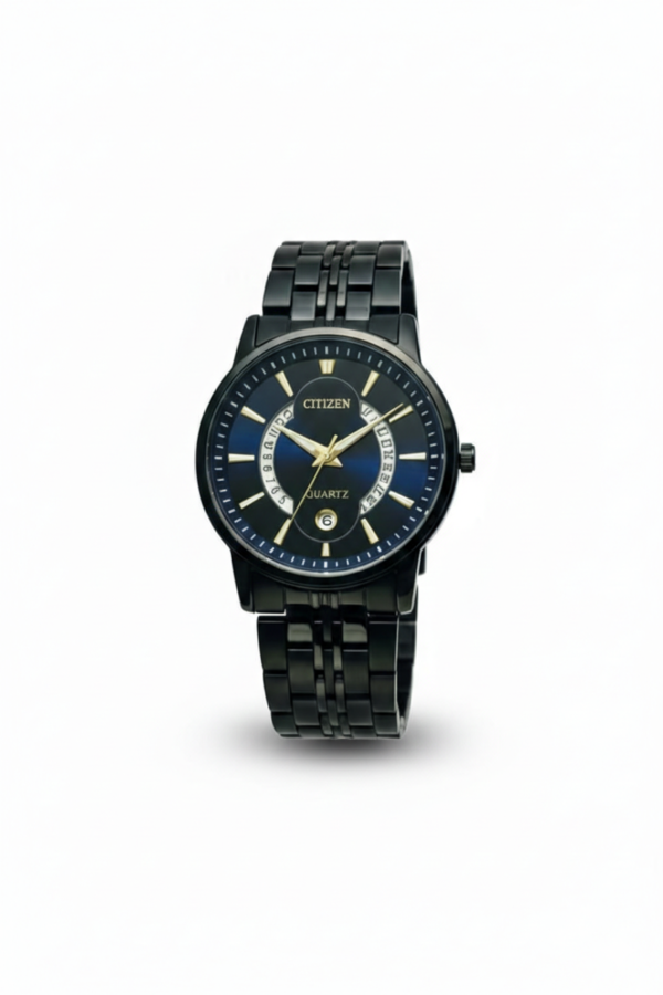 Citizen Quartz "Multi-Date" All-Black & Blue Sunray